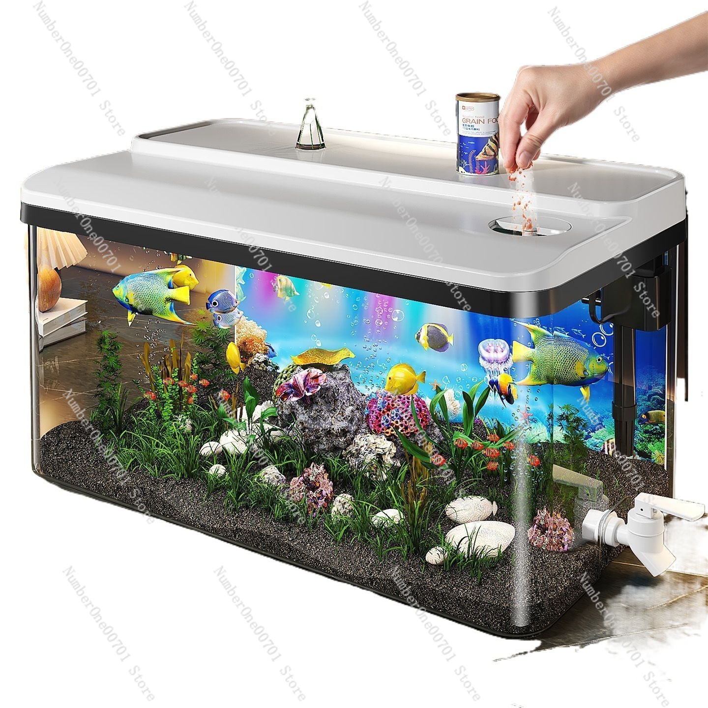 Aquarium Fish No Need Oxygen - Fish Tank Filter Oxygen Self-Circulation Integrated