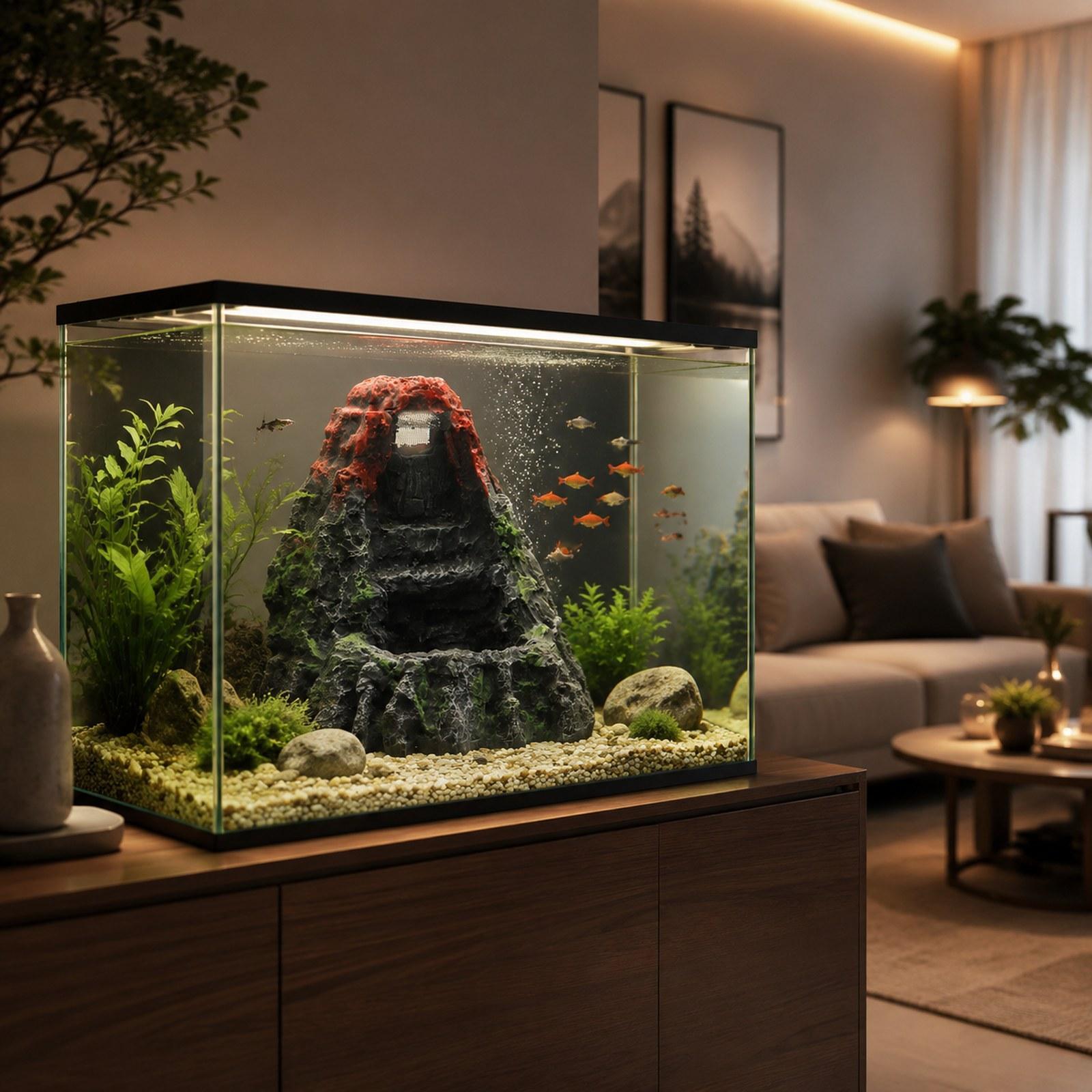 Aquarium Volcano Ornament Prop - Aquarium Fish Unique のレビューと価格