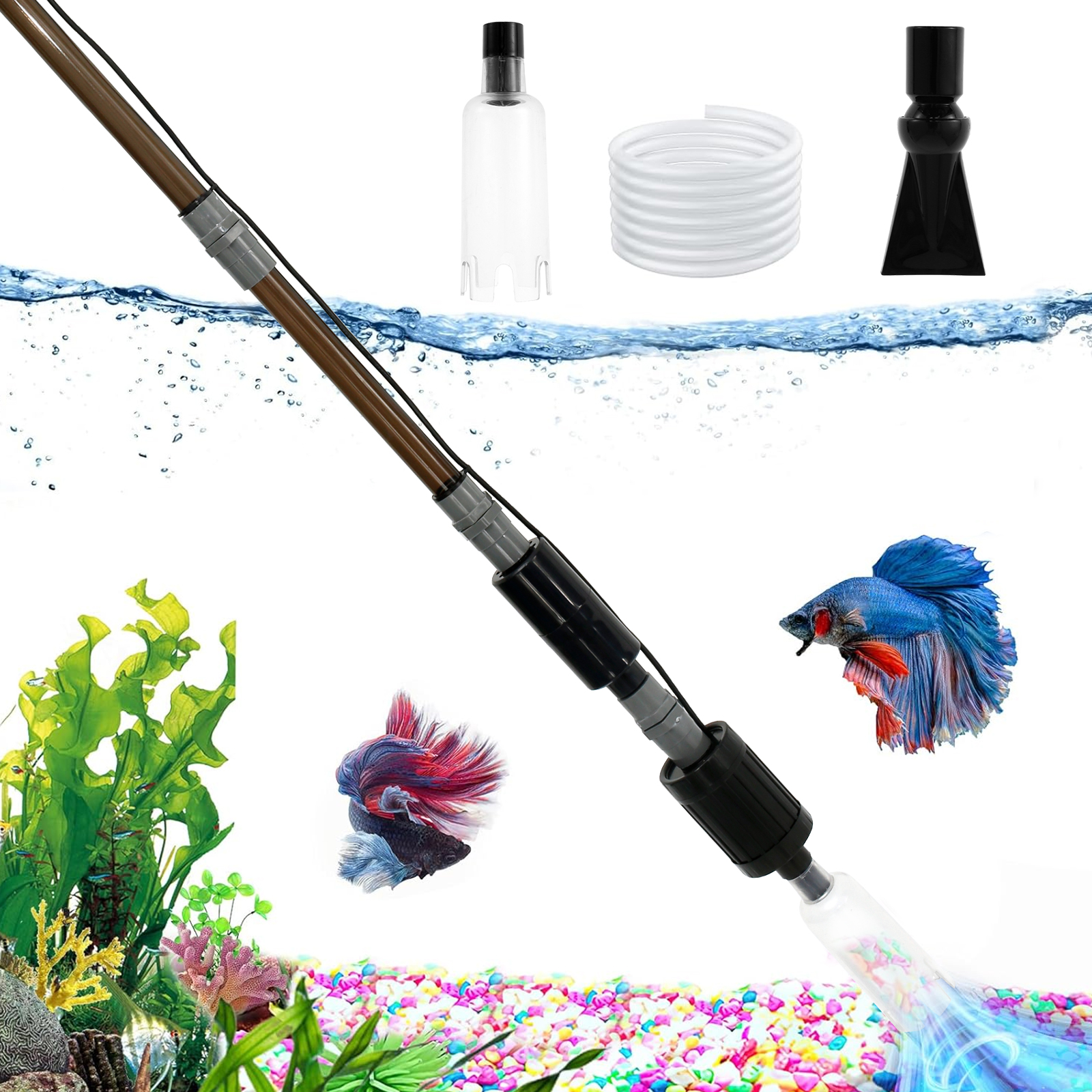 10W 6 In 1 USB Aquarium Water  - Gravel Vacuum Cleaner のレビューと価格