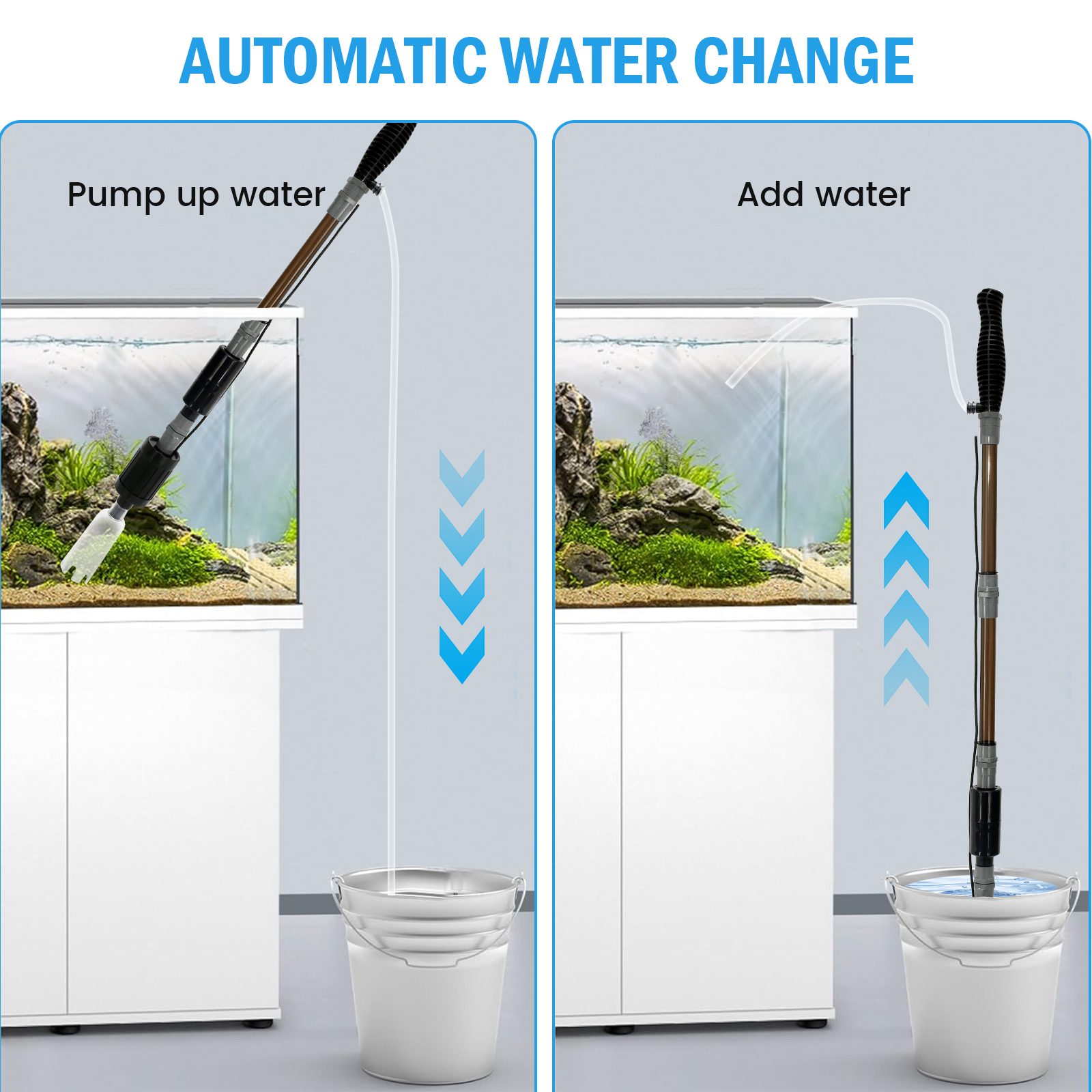 10W 6 In 1 USB Aquarium Water  - Gravel Vacuum Cleaner のレビューと価格