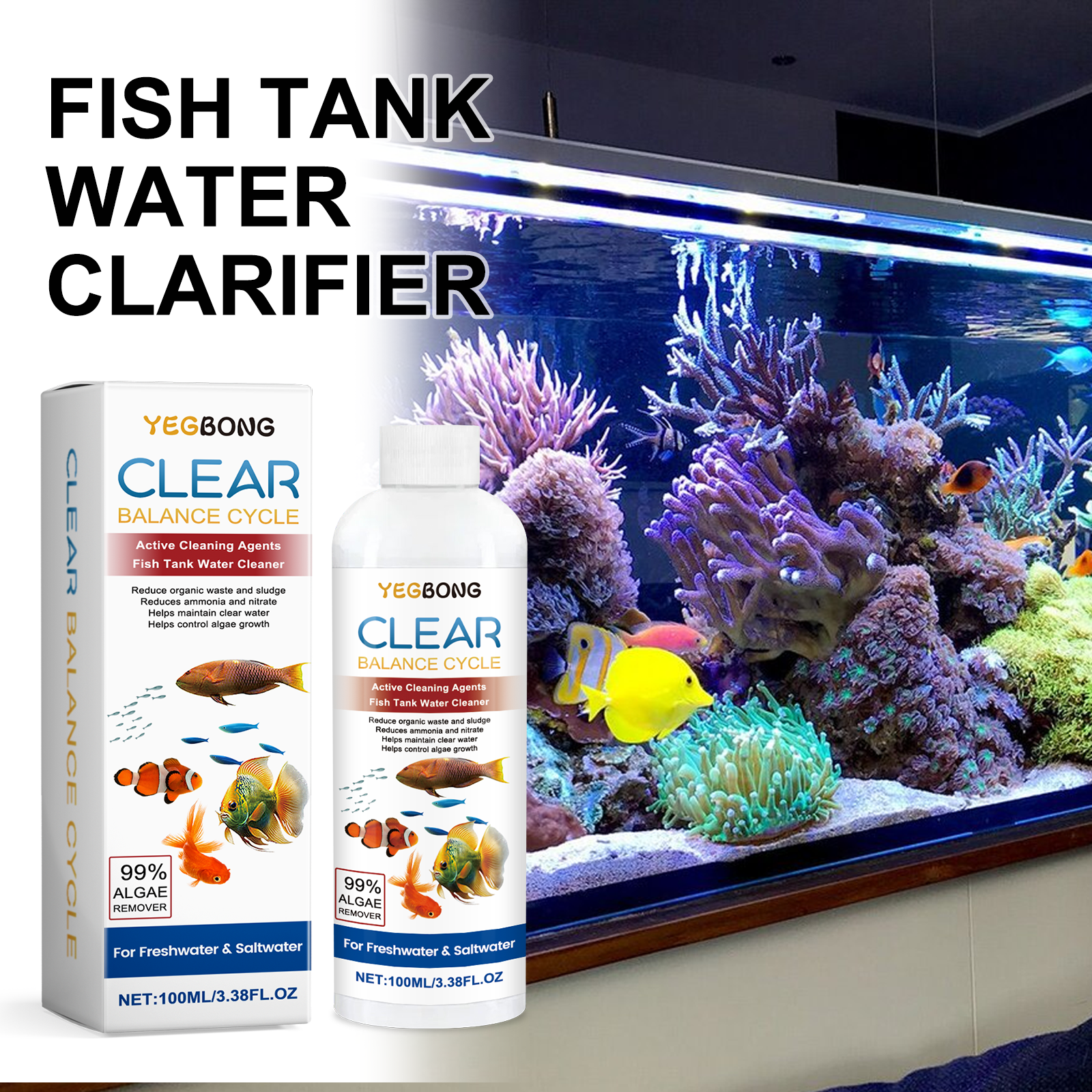 Aquarium Water Clarifier 100ml - Aquarium Fish Breeding のレビューと価格