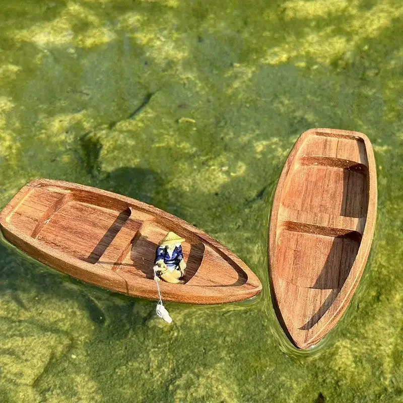 Handmade Wooden Boat Mini Floa - Aquarium Fish Games のレビューと価格