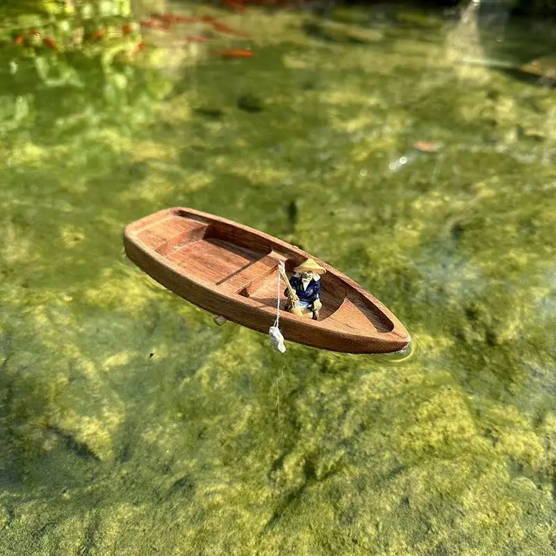 Handmade Wooden Boat Mini Floa - Aquarium Fish Games のレビューと価格