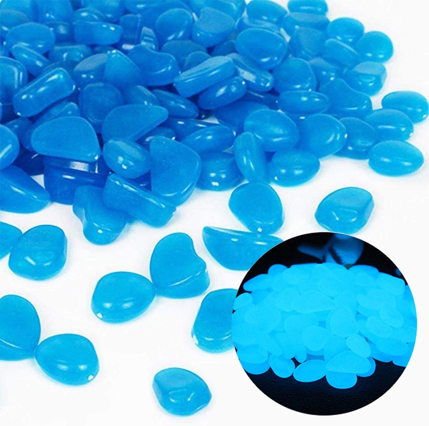 Fish Tank Rocks Glow Blue Pebb - Aquarium Fish Breeding のレビューと価格