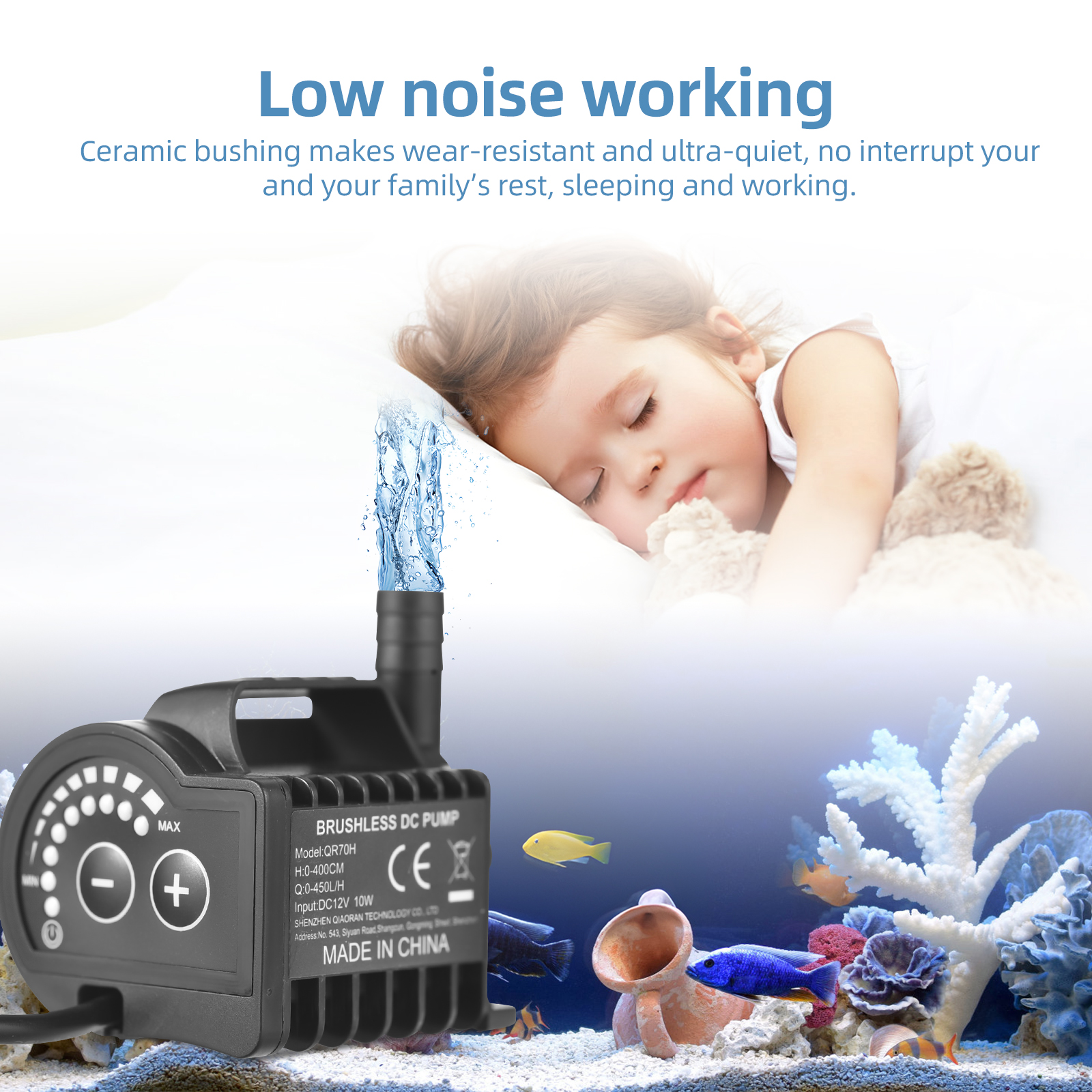 Submersible 12V Water Pump 8 L - Aquarium Fish Breeding のレビューと価格
