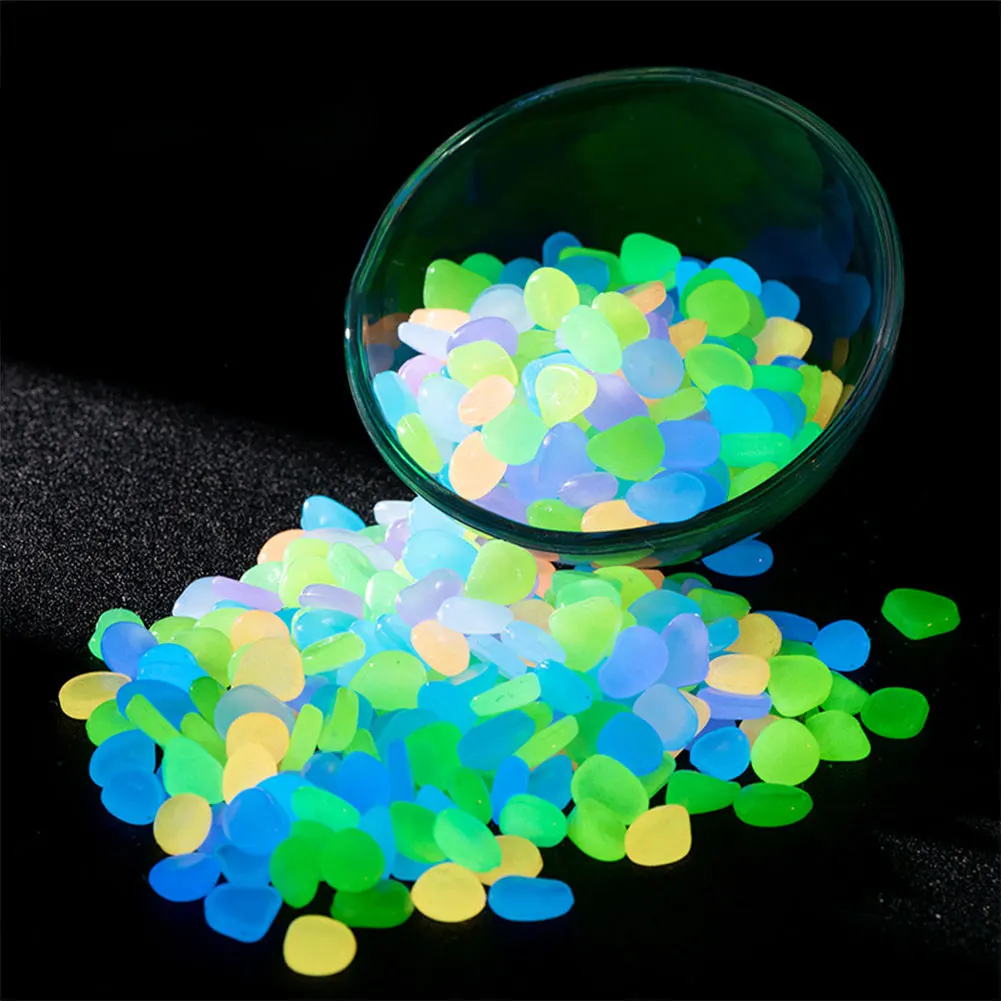 100Pcs Pebbles Glow In The Dar - Aquarium Fish Breeding のレビューと価格