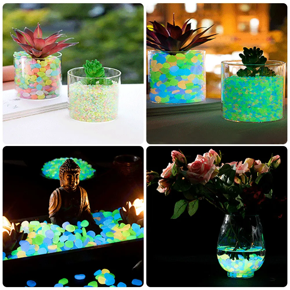 100Pcs Pebbles Glow In The Dar - Aquarium Fish Breeding のレビューと価格