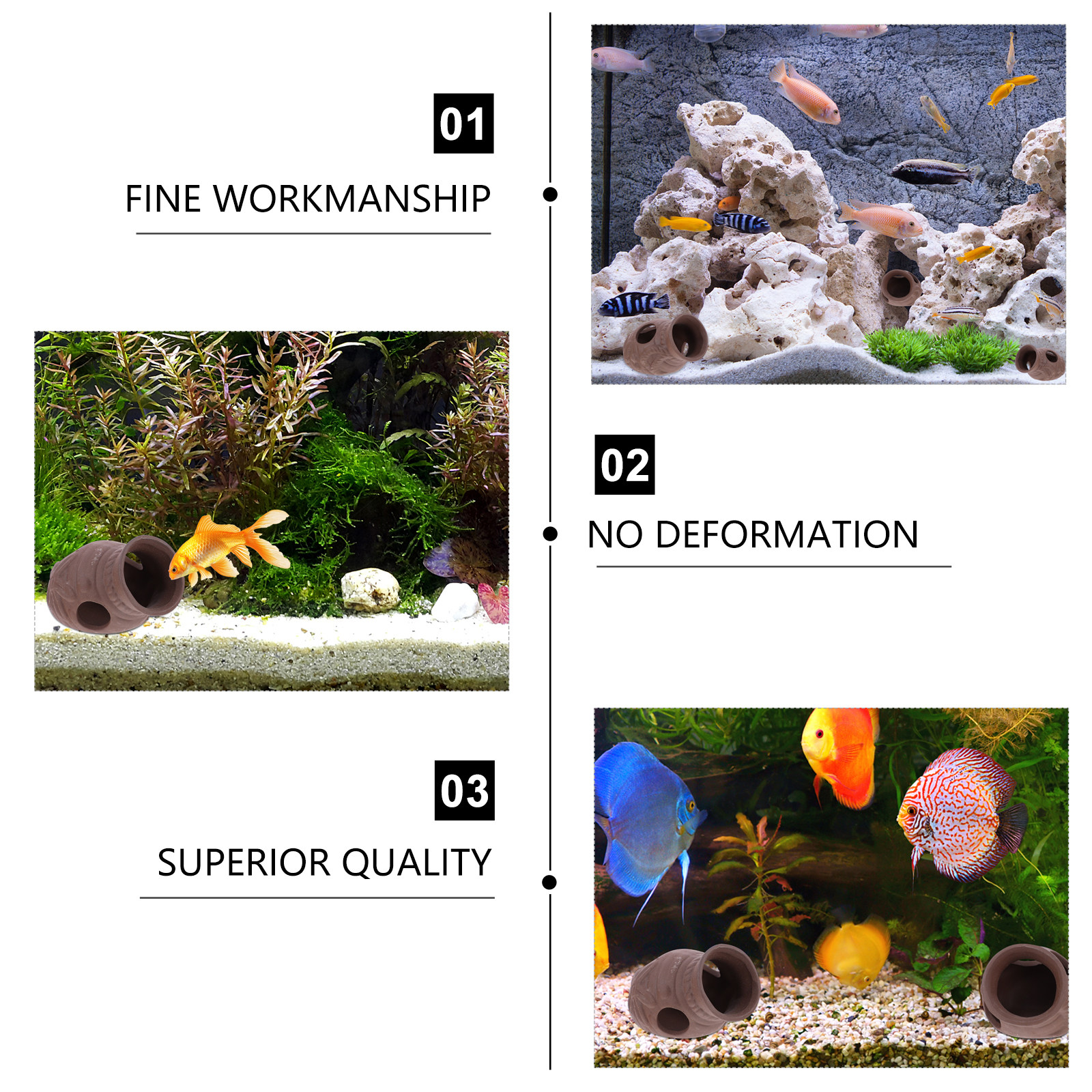 3Pcs Fish Shelter Vase Shape A - Aquarium Fish Unique のレビューと価格