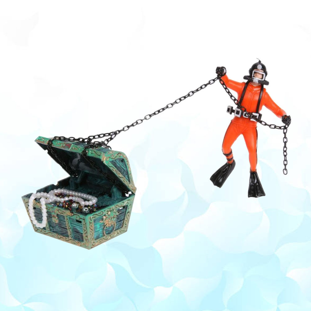 Diver Orange Fish Tank Ornamen - Aquarium Fish Unique のレビューと価格